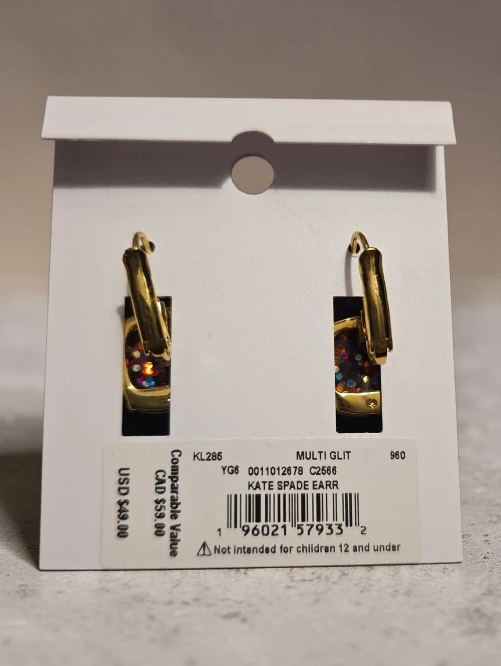 kate spade Multicolor Glitter Drop Earrings